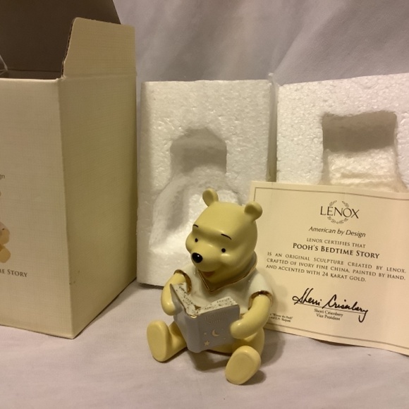 Lenox Collectible Disney Winnie the Pooh Figurine+book Bedtime Stories+COA NIB - Picture 6 of 10